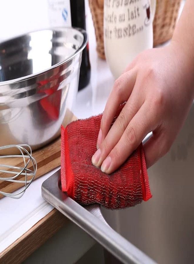 XML Sponge Wipe Scrubber pad for Dish Washing Kitchen Cleaning Accessories Items Bathroom Toilet Tiles Cleaning Products Tools(Multi Color) Pack of 3 - Image 2